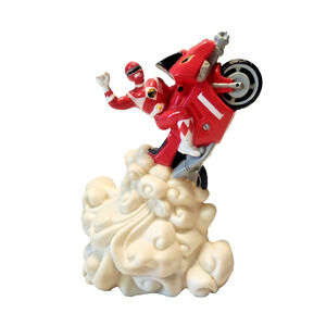 Vintage 1994 Red Mighty Morphin Power Ranger Motorcycle Coin Bank Piggy Penny
